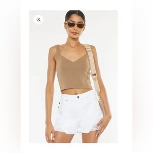 Stylish distressed white with frayed hem